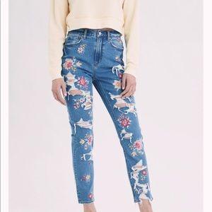 AE Embroidered Mom Jeans